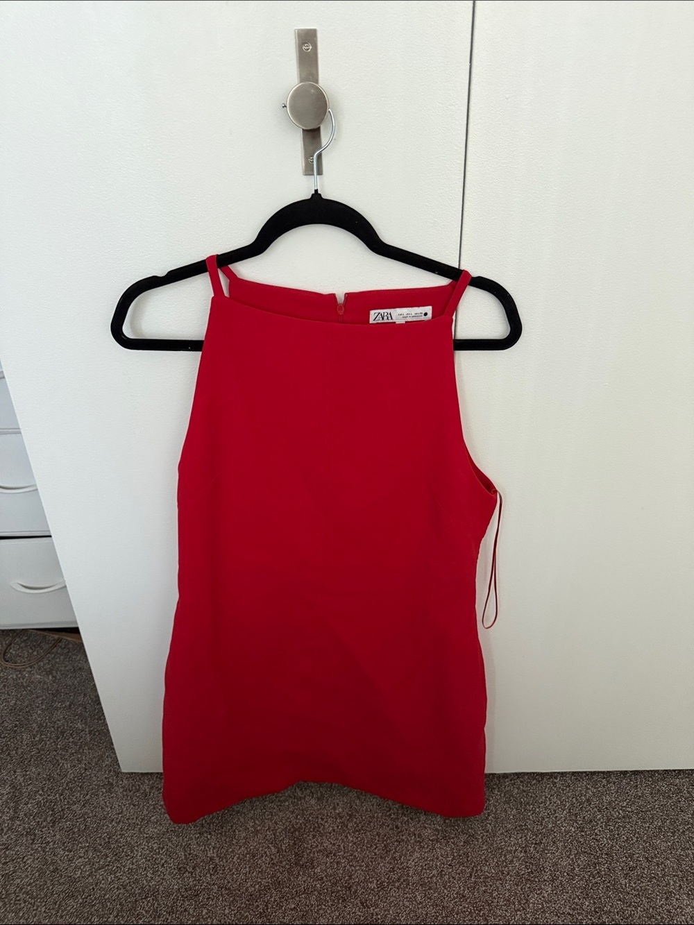 Zara Bright Red High-Neck Sleeveless Cami